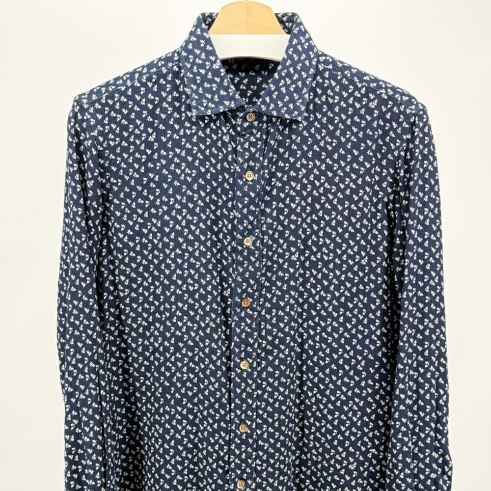 45r Indigo Gauze Floral Shirt
